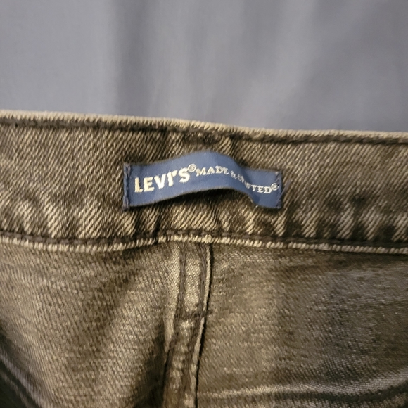 Levi Strauss 511 Wmns Slim Straight Green Black Jeans Hemed Size 32x32 Now 32x26 - Picture 5 of 7